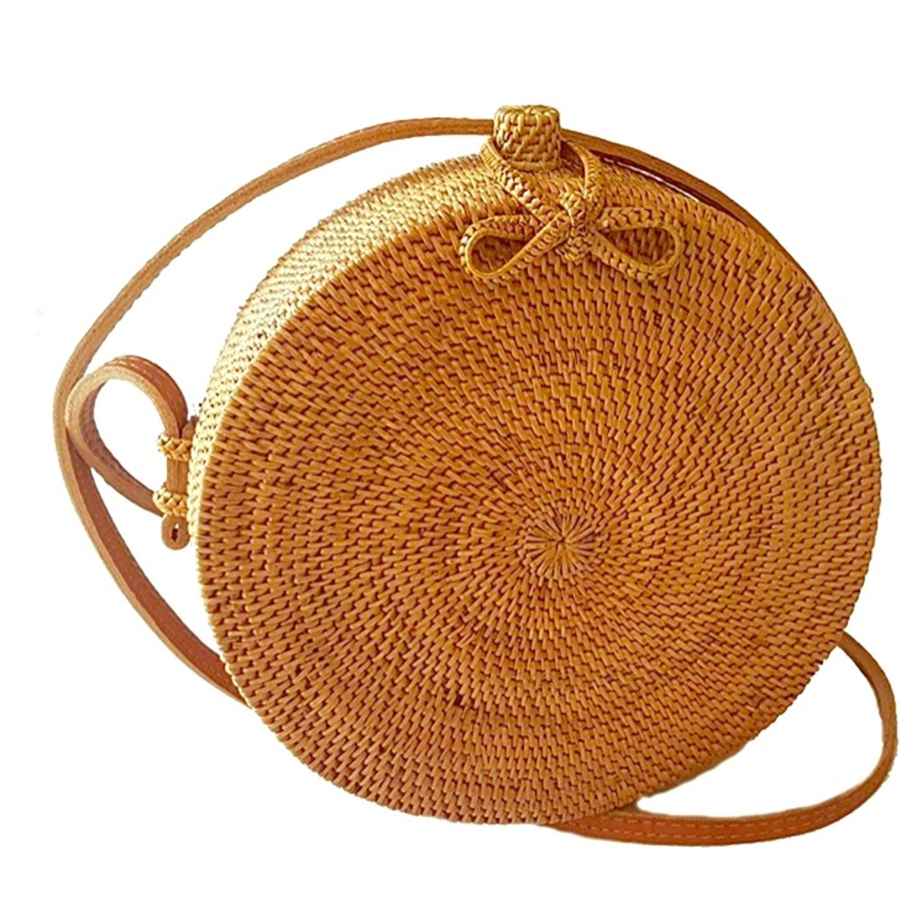 ✨Round Rattan Crossbody Bag - Like New✨